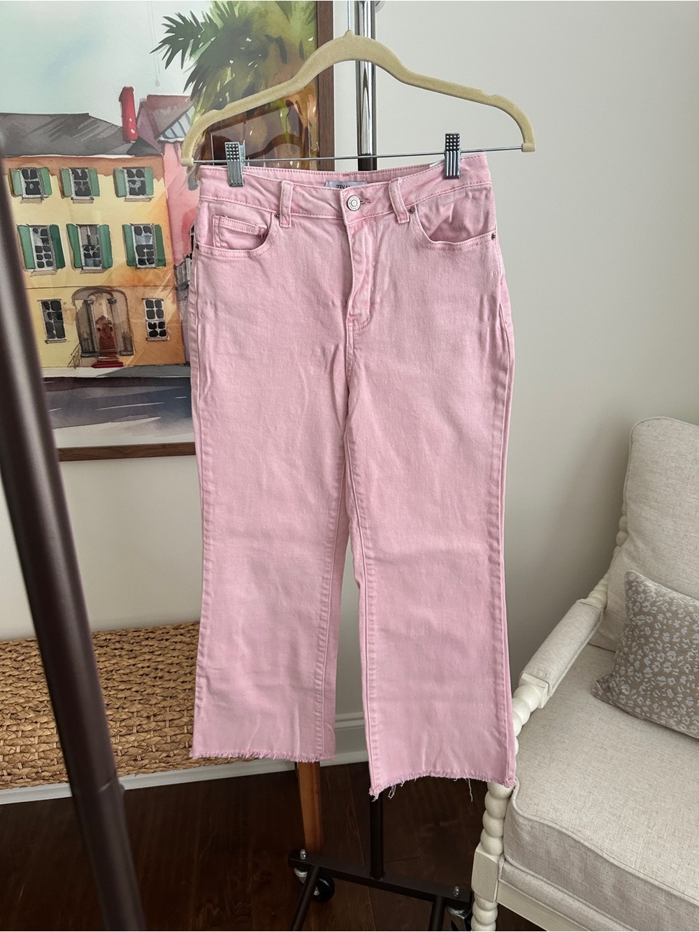 Zenana Women's Light Pink Crops size small